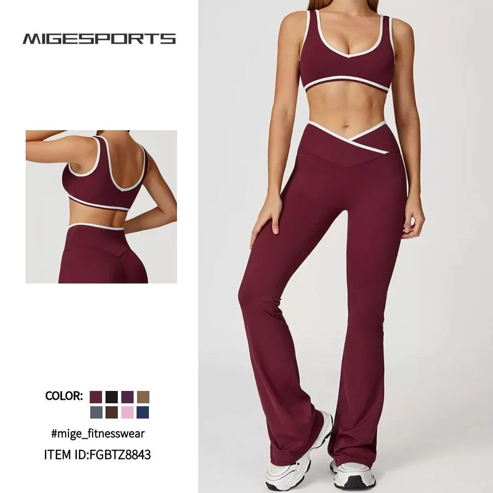 Active Wear Top Gym Yoga Sets Seamless  Fitness Sportswear Workout Sets for Women FGBTZ8843