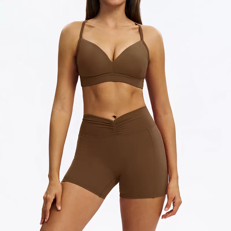 High Waist Scrunch Butt Leggings 6Piece Suit Gym Fitness Sets Yoga Clothing Set for Women FGBTZ9313