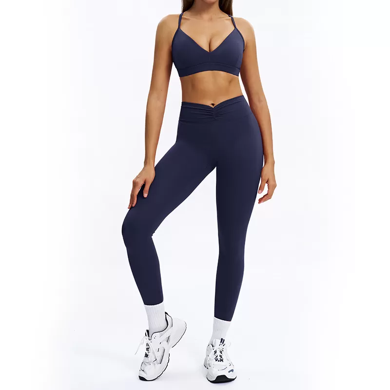 High Waist Scrunch Butt Leggings 6Piece Suit Gym Fitness Sets Yoga Clothing Set for Women FGBTZ9313