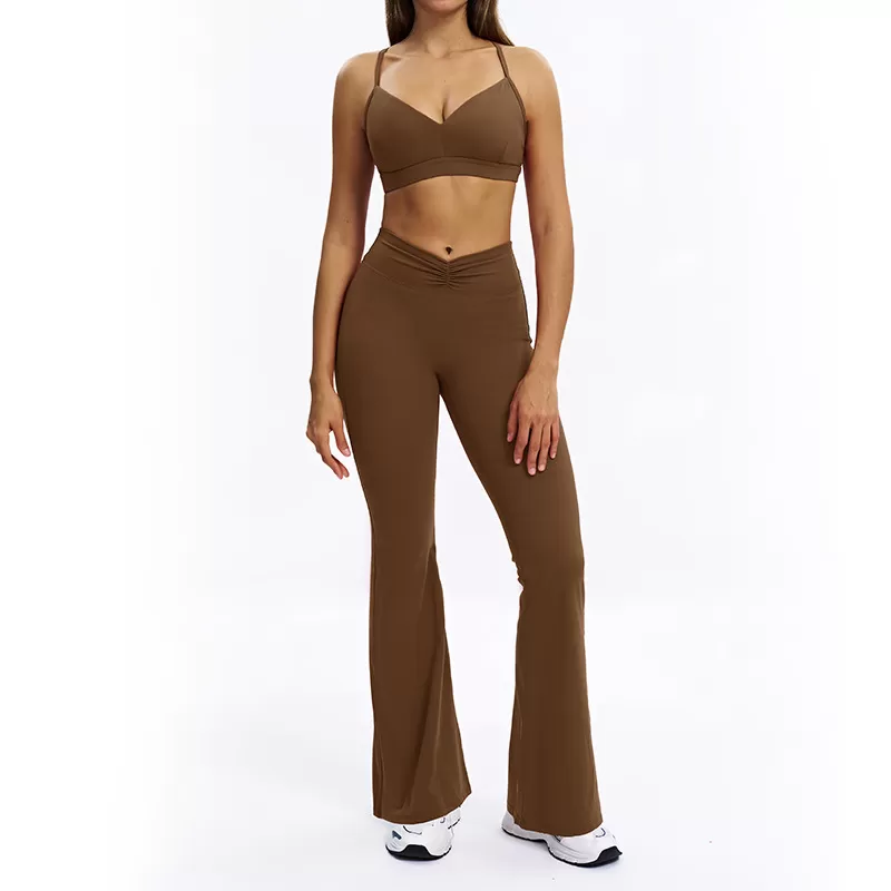 High Waist Scrunch Butt Leggings 6Piece Suit Gym Fitness Sets Yoga Clothing Set for Women FGBTZ9313