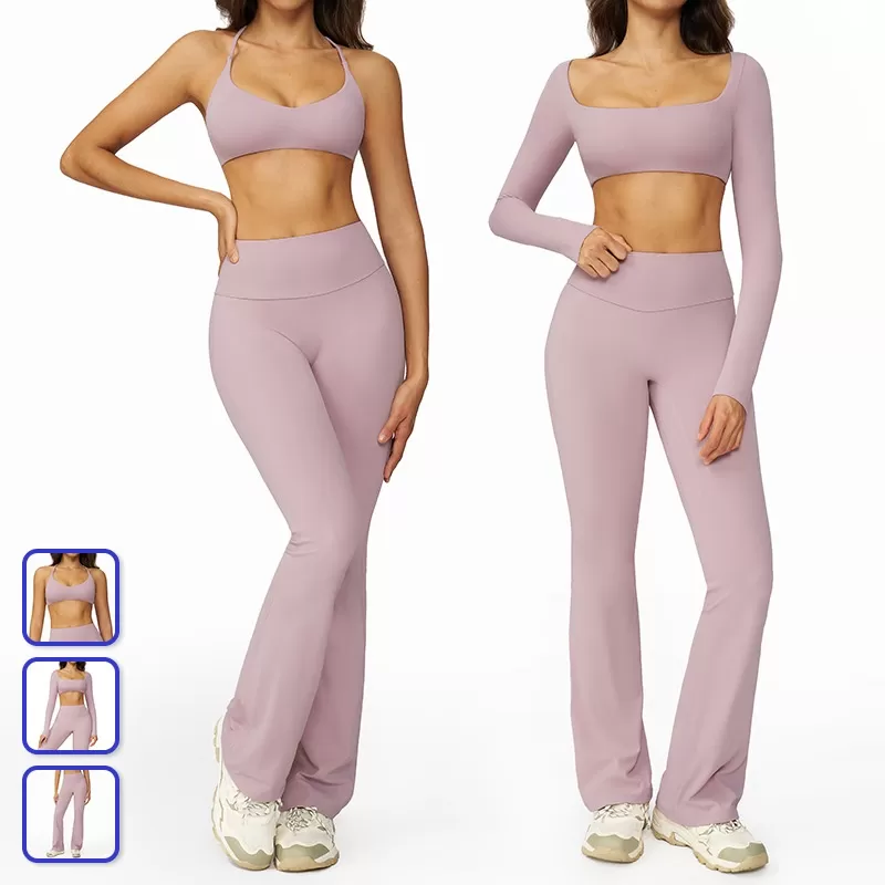 Soft Active Wear Yoga Set Sportswear Four Pieces Yoga Suit Gym Fitness Yoga Sets for Women FGBTZ8232