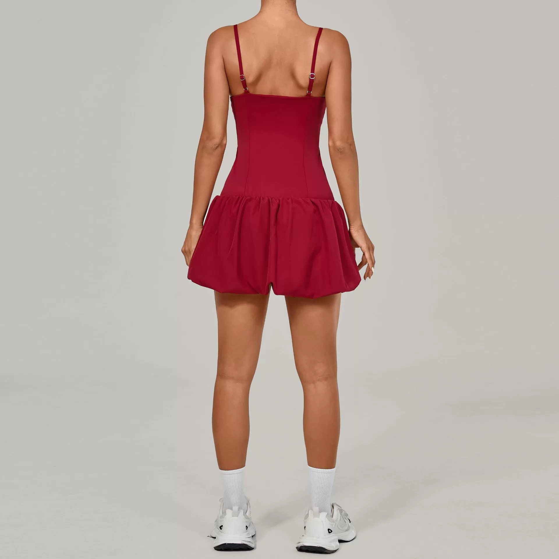 Yoga Clothing Wear Flower Bud Women's Dresses Suspenders Sportswear Tennis Dress with Anti Peeking Shorts FGB7155