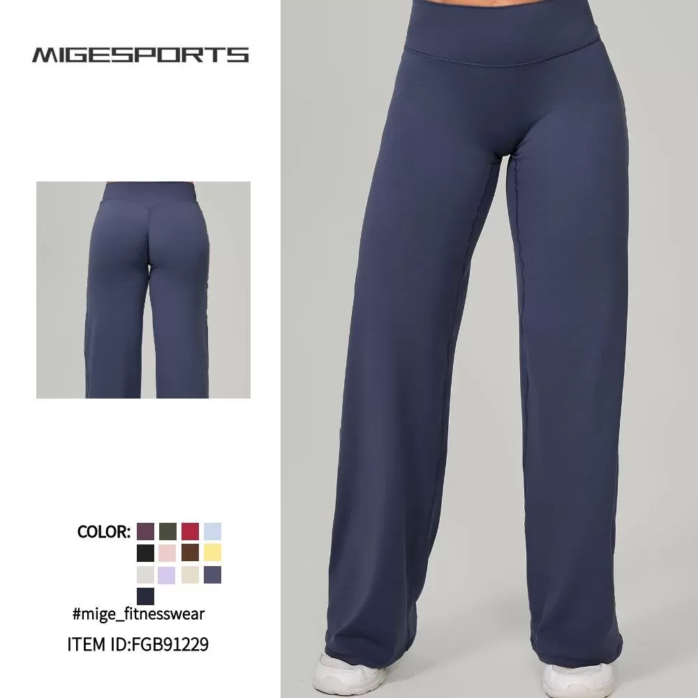 Women's Lightweight Yoga Pants  Bell Bottom Quick Dry Breathable Loose Sports Workout Nude Solid FGB91229