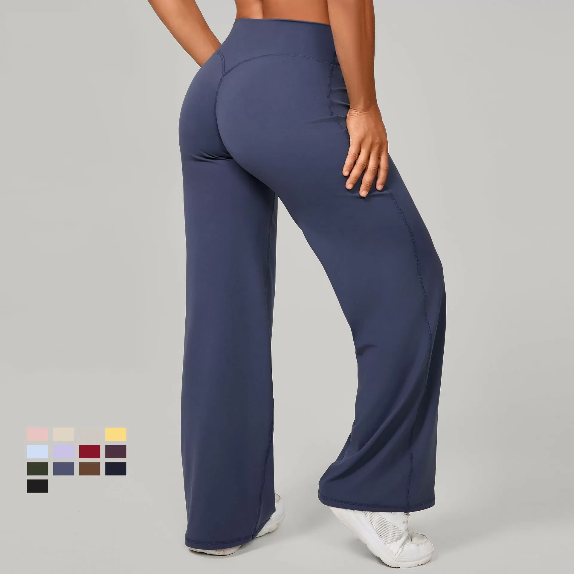 Women's Lightweight Yoga Pants  Bell Bottom Quick Dry Breathable Loose Sports Workout Nude Solid FGB91229