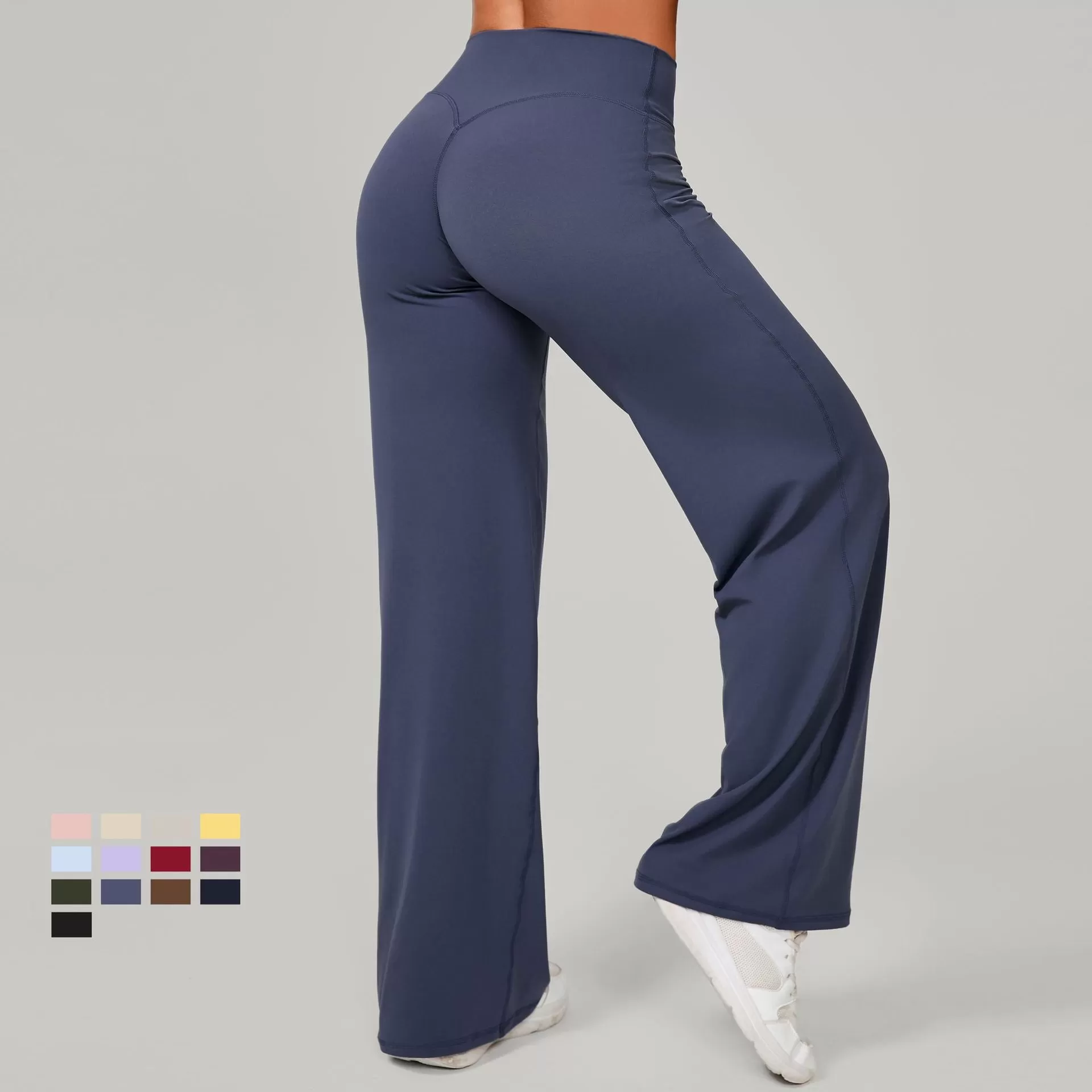 Women's Lightweight Yoga Pants  Bell Bottom Quick Dry Breathable Loose Sports Workout Nude Solid FGB91229