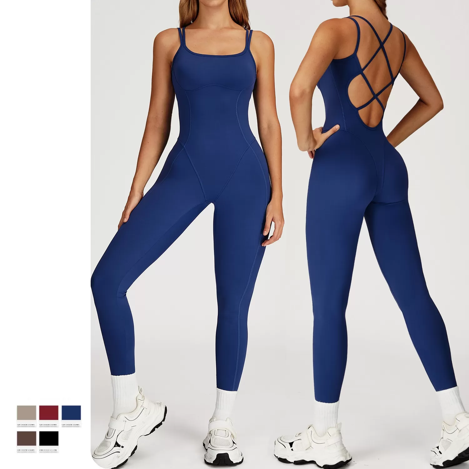 Gym Clothes Women Tummy Control Tight Sexy Yoga Fitness Wear One Pieces Bodysuit Sport Fitness Jumpsuit for Women FGBELT4509