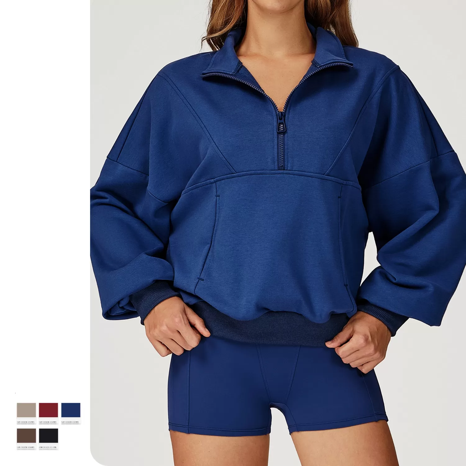 New Style Nude Feeling Casual Quick Drying Yoga Tops Slimming Half-zipper Fitness Long Sleeves T-shirt FGBEWY4509