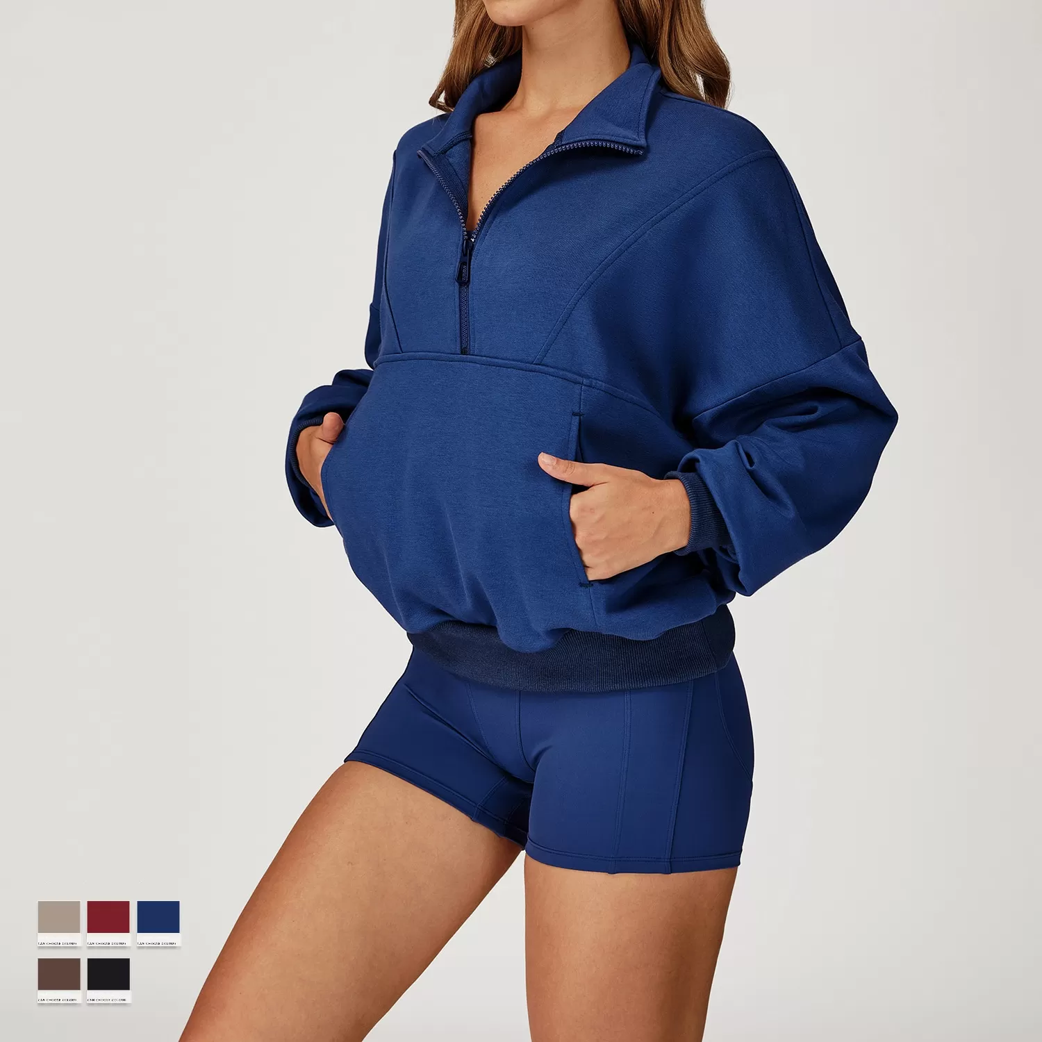 New Style Nude Feeling Casual Quick Drying Yoga Tops Slimming Half-zipper Fitness Long Sleeves T-shirt FGBEWY4509