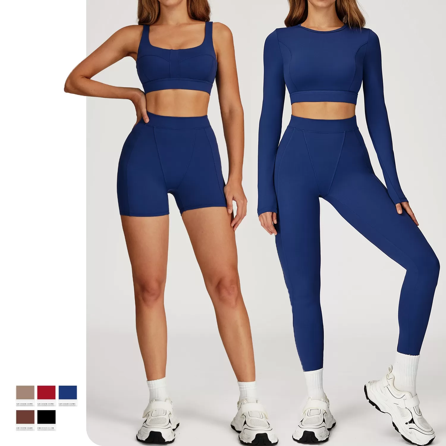 5Piece Fitness Clothing Sportswear Gym Leggings Activewear Sports Shorts Bra Women Workout Yoga Wear Sets FGBTZ4509