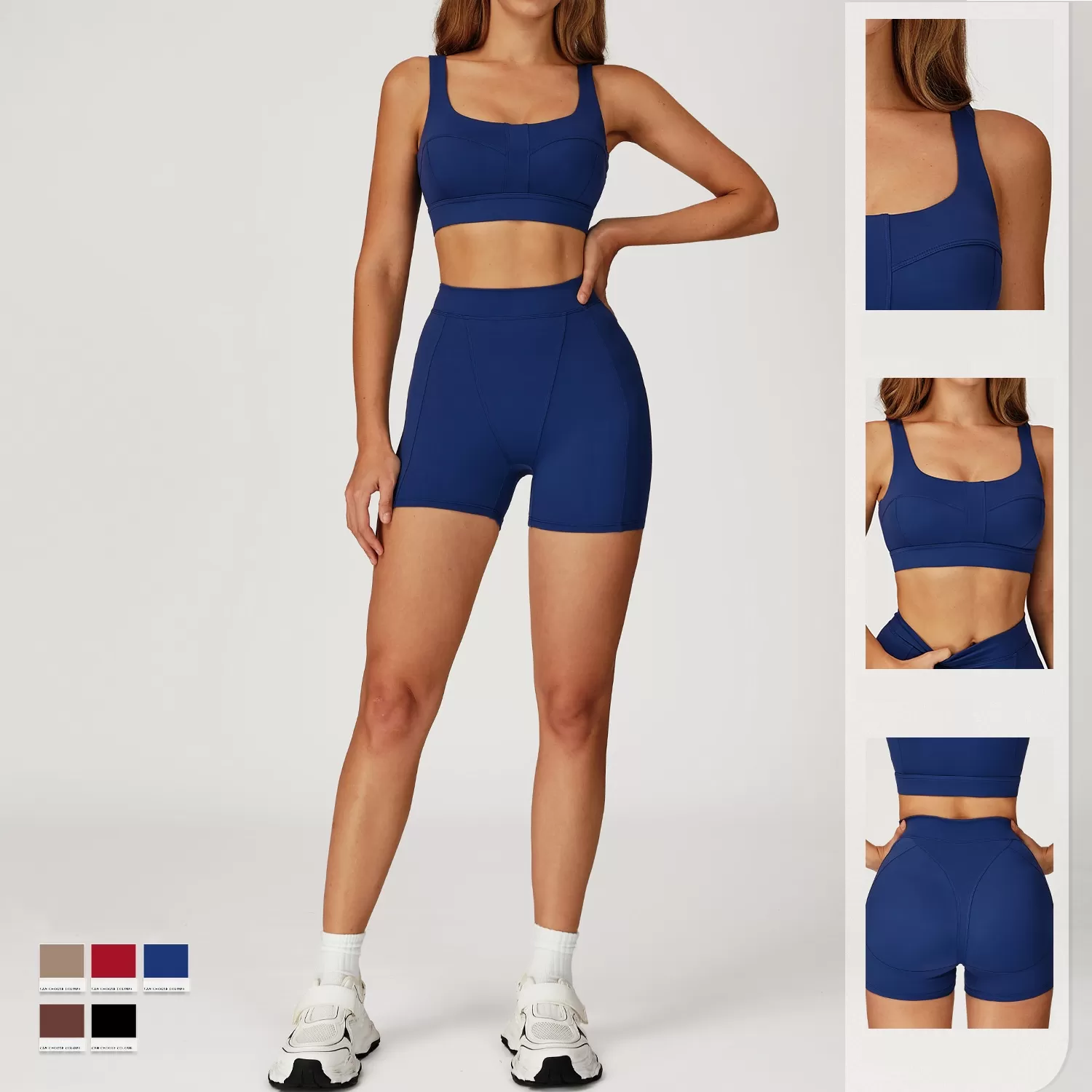 5Piece Fitness Clothing Sportswear Gym Leggings Activewear Sports Shorts Bra Women Workout Yoga Wear Sets FGBTZ4509