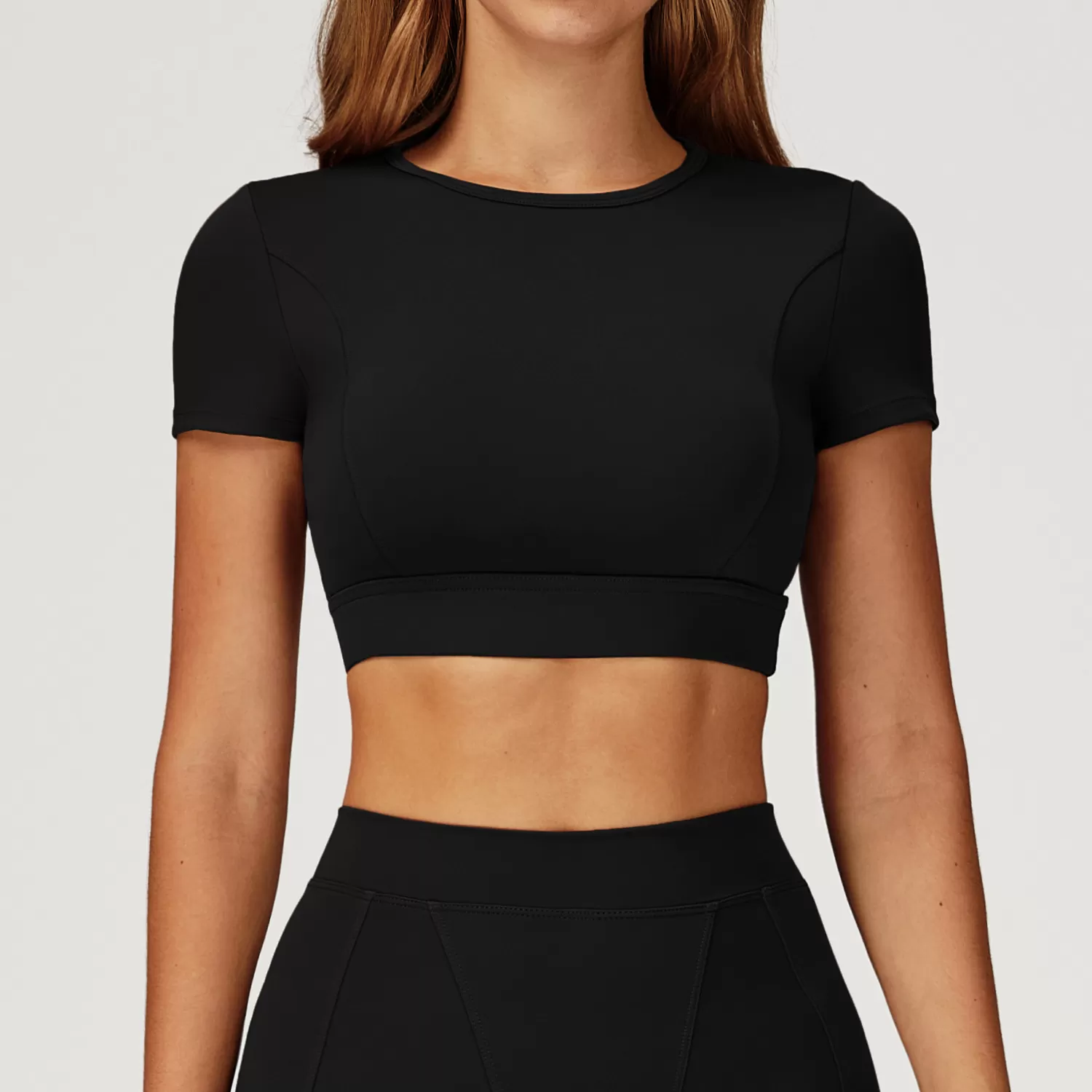 Black short sleeves tops