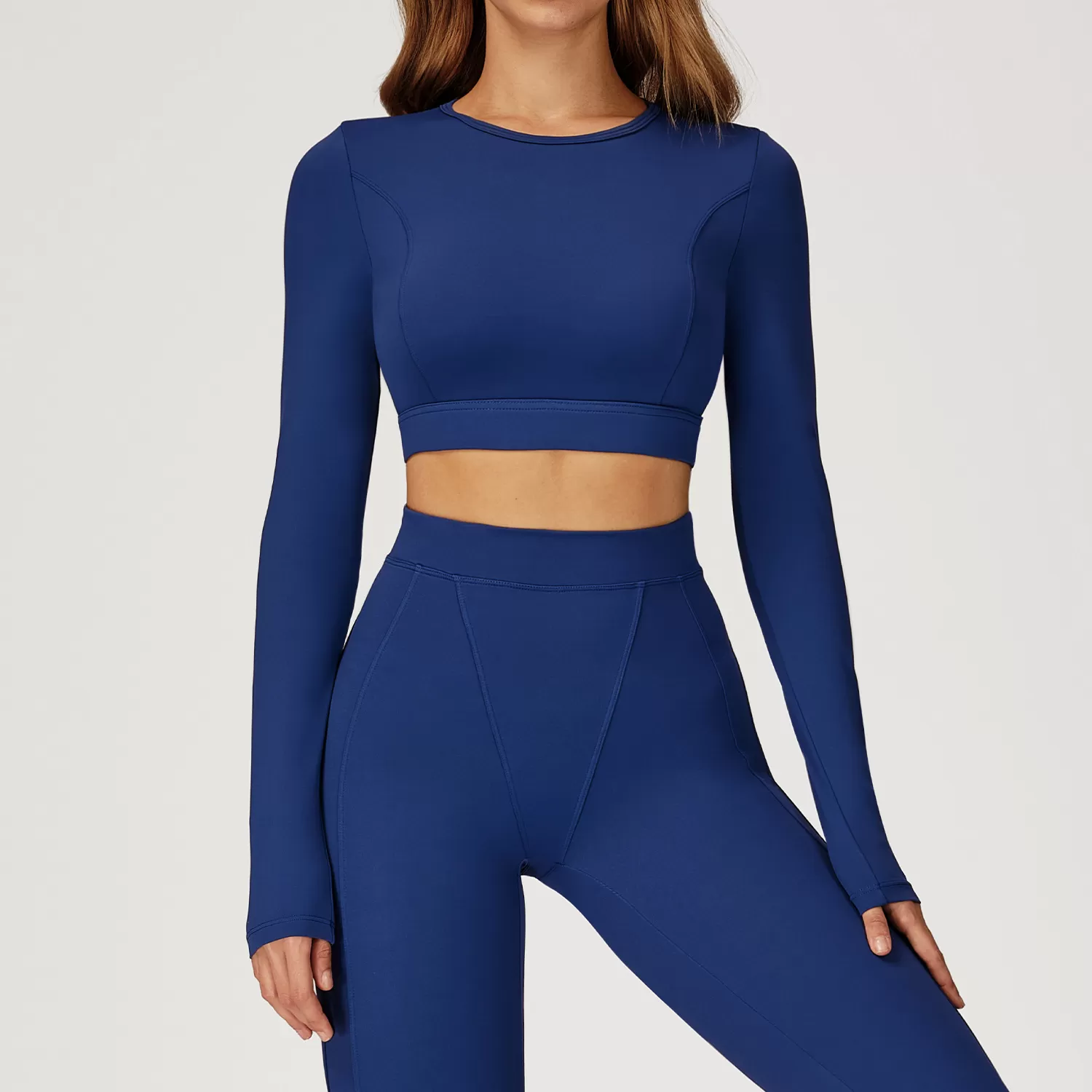 Navy long sleeves tops