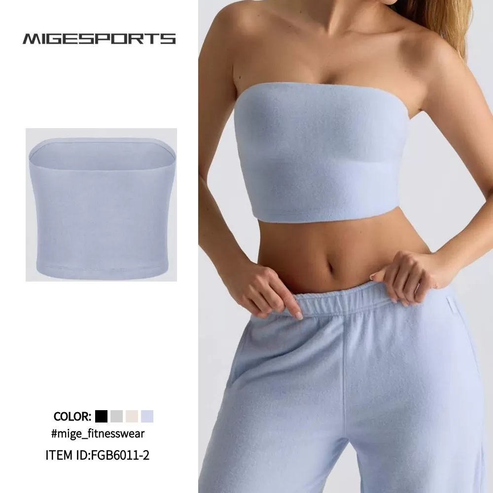 Women Yoga Vest LightweightTube Top Tight Sports Running Fitness Vest FGB6011-2