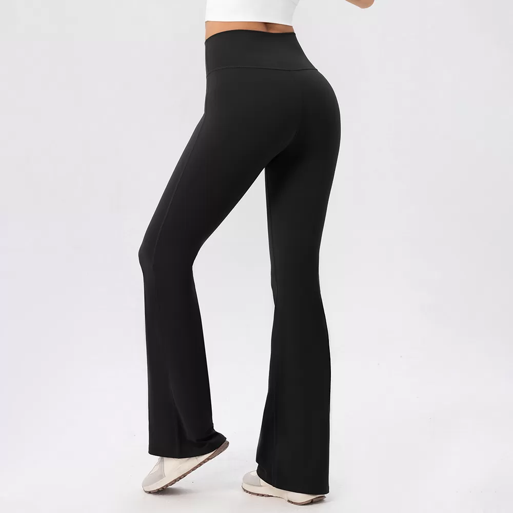 High Wide Waistband Warm Fleece Soft Flare  Pants Women's Yoga Sweat Pant FGB52325