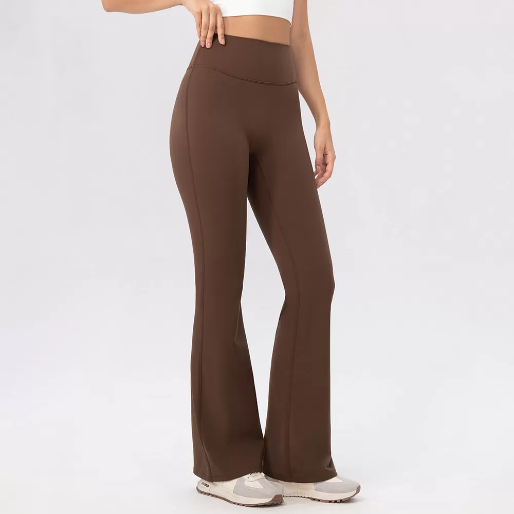 High Wide Waistband Warm Fleece Soft Flare  Pants Women's Yoga Sweat Pant FGB52325