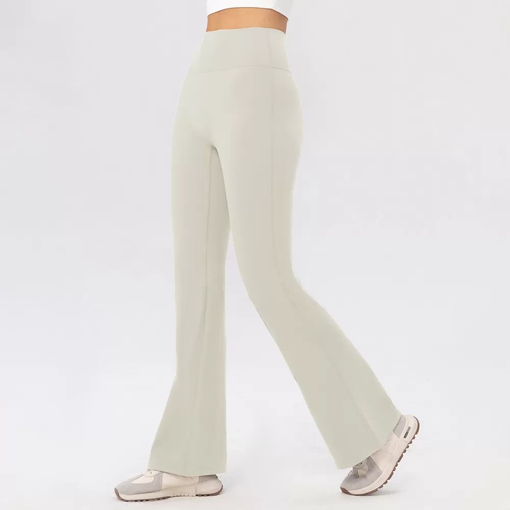 High Wide Waistband Warm Fleece Soft Flare  Pants Women's Yoga Sweat Pant FGB52325
