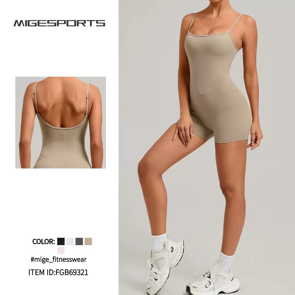 Backless Sports Woman Shorts Sporta Outfit Gym Workout Clothes for Women Sportswear One Piece Fitness Jumpsuit FGB69321