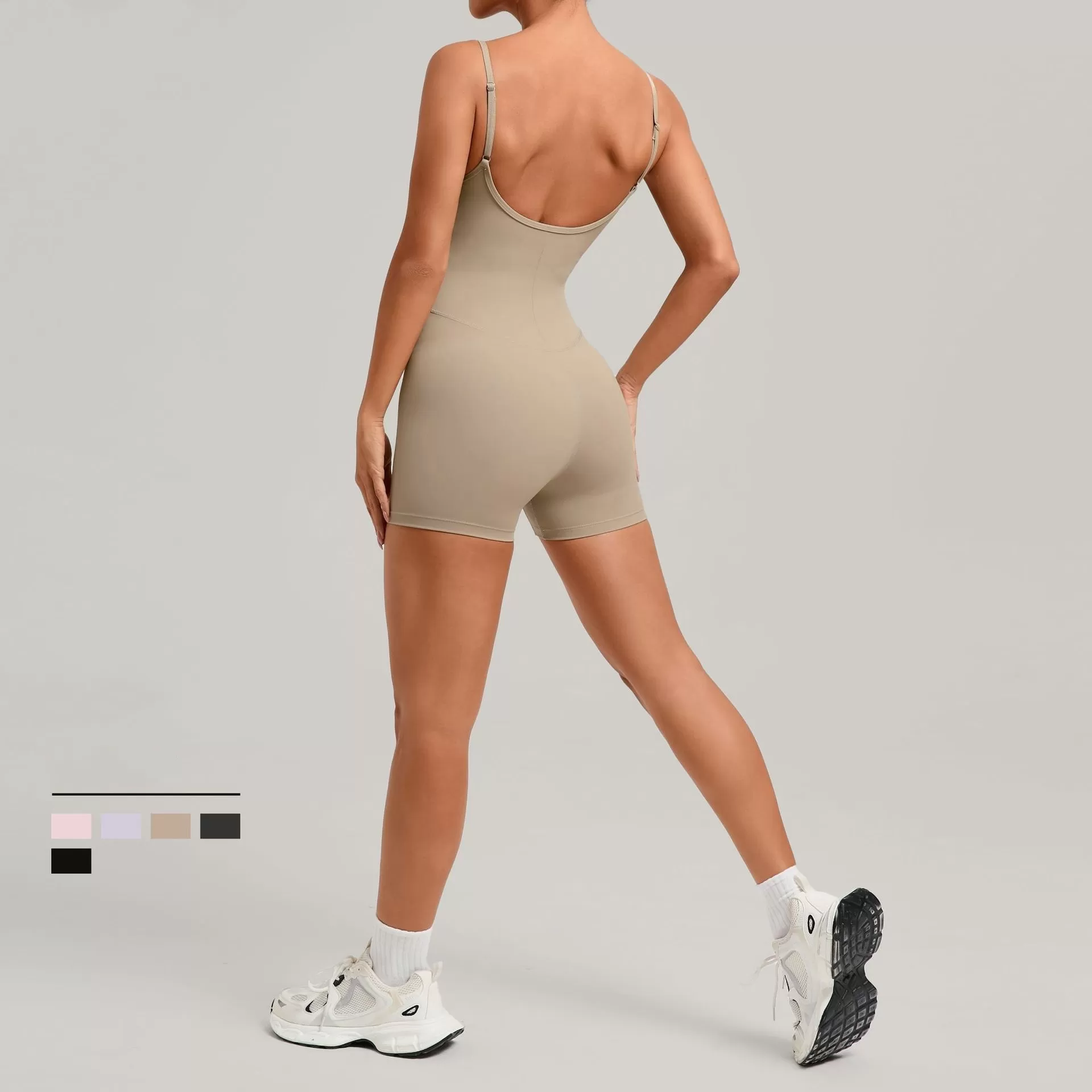 Backless Sports Woman Shorts Sporta Outfit Gym Workout Clothes for Women Sportswear One Piece Fitness Jumpsuit FGB69321
