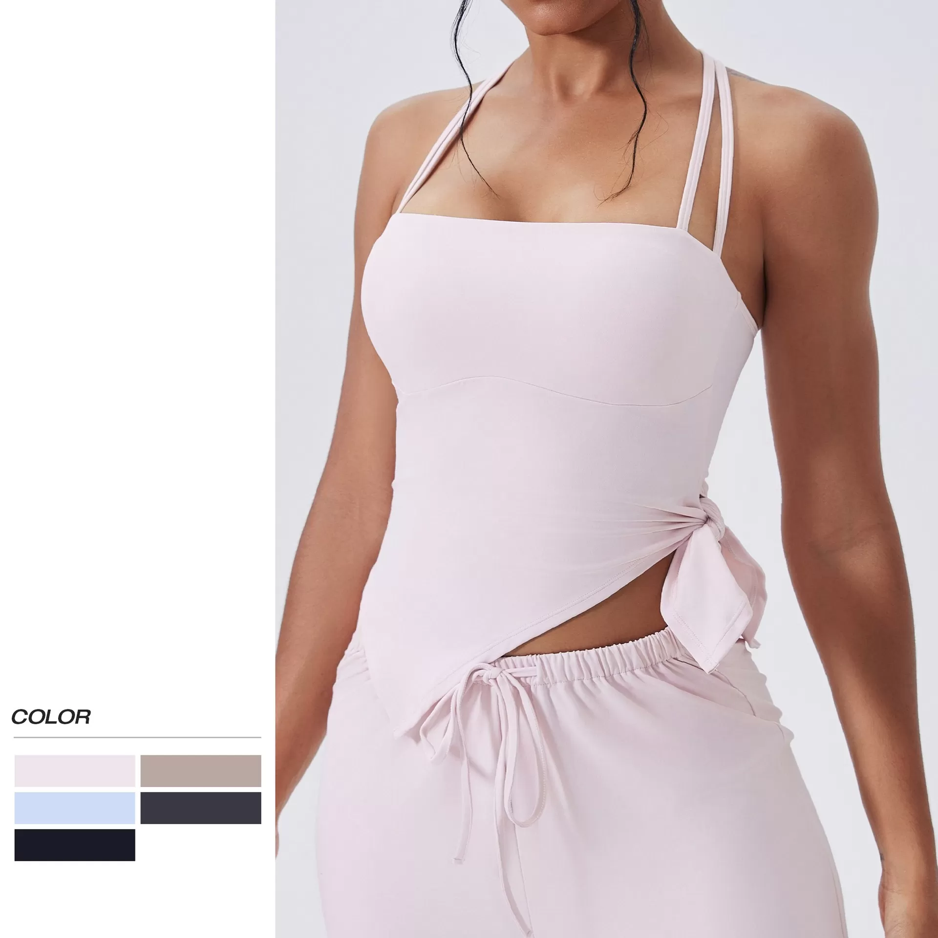Gym Top Running Fitness Yoga Vest Stretchy Sport Bra Thin Shoulder Strap Sleeveless Tight Fitting Sports Top FGBWX3290