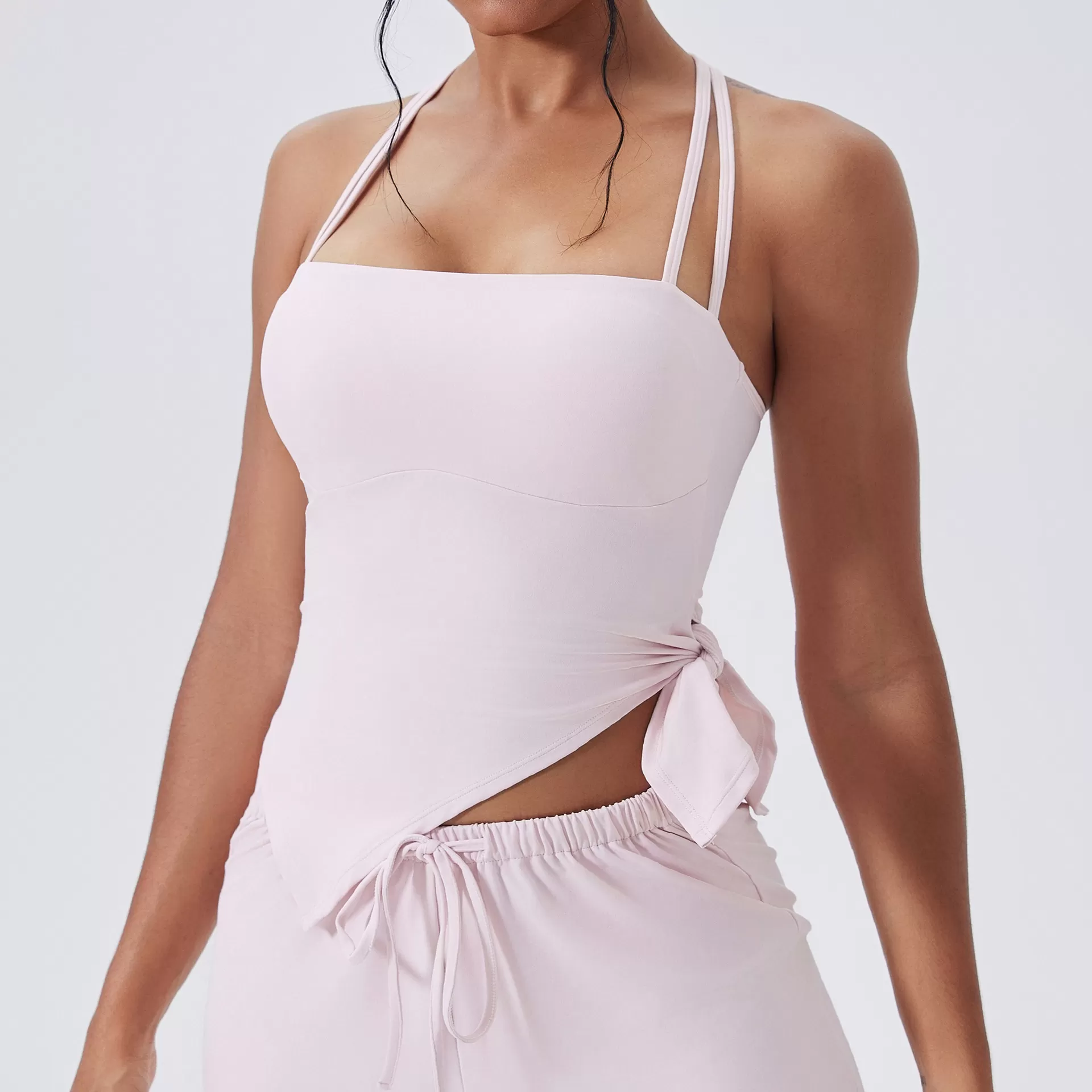 Gym Top Running Fitness Yoga Vest Stretchy Sport Bra Thin Shoulder Strap Sleeveless Tight Fitting Sports Top FGBWX3290