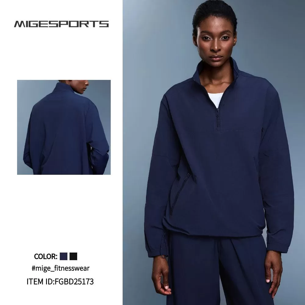Clothing Women's Half Zipper  Sports Quick-drying Casual Training Yoga Jacket FGBD25173