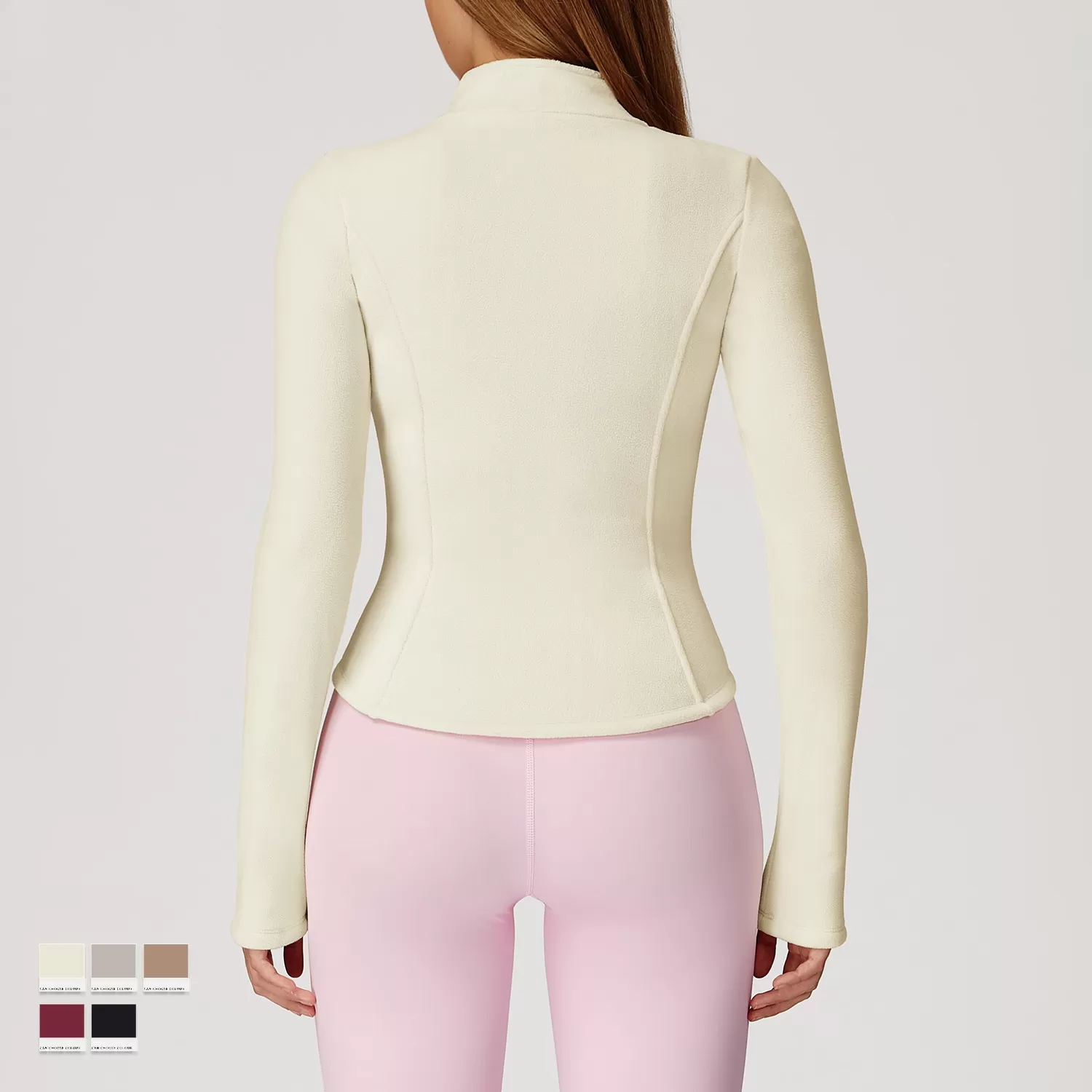 Fashion New Women Stand Collar  Warm Outdoor  Coat Fleece Long Sleeve Full Zipper  With Pocket FGBWT5012