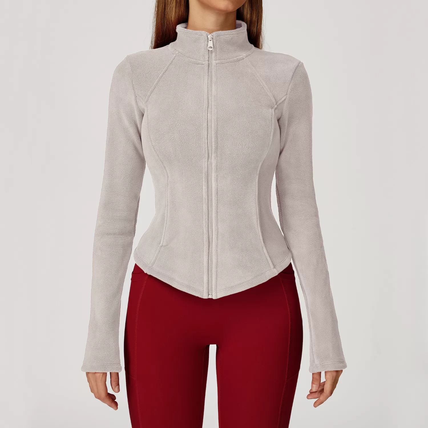 Fashion New Women Stand Collar  Warm Outdoor  Coat Fleece Long Sleeve Full Zipper  With Pocket FGBWT5012