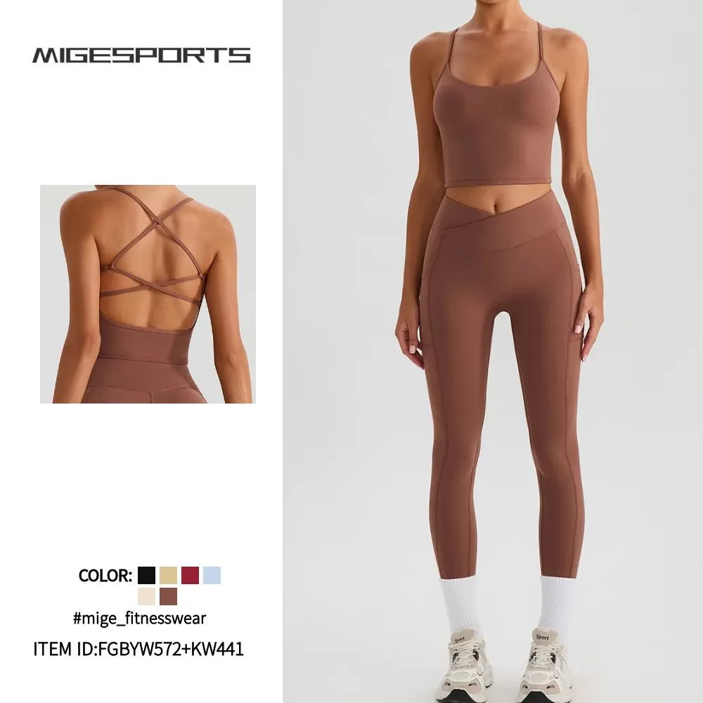 Sports Clothes Women's Athletics Fitness Yoga Wear Workout Clothing for Woman Gym Fitness Sets FGBYW572+KW441