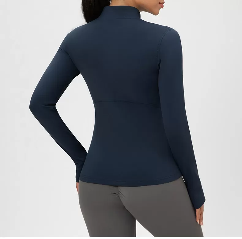 Winter Women's Slim Fleece Jackets  Stretchy Sports Yoga Top  Zipper Fitness CoatFGB52631