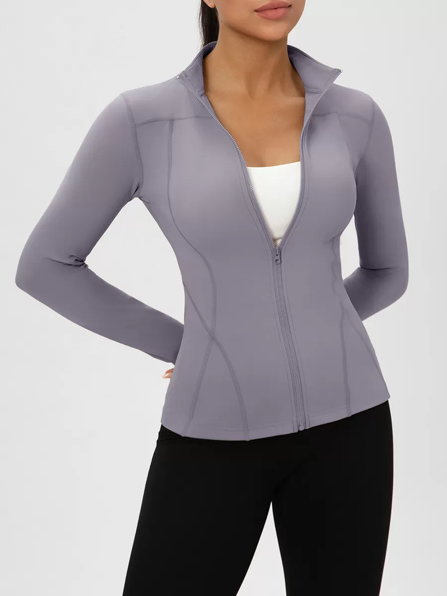 Women's Active Sports Jacket Breathable Lightweight Yoga Running Training Jacket Zipper Solid Exercise FGB52632