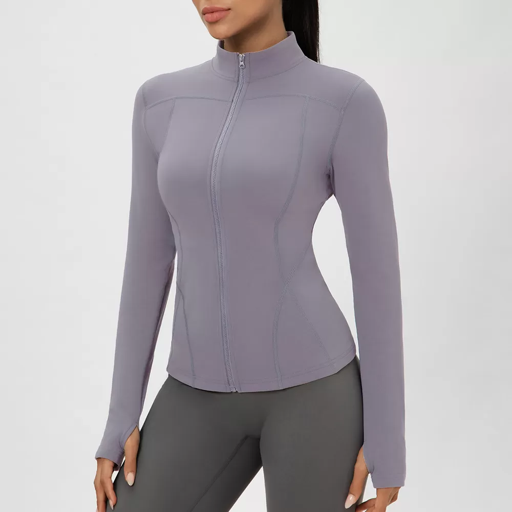 Women's Active Sports Jacket Breathable Lightweight Yoga Running Training Jacket Zipper Solid Exercise FGB52632
