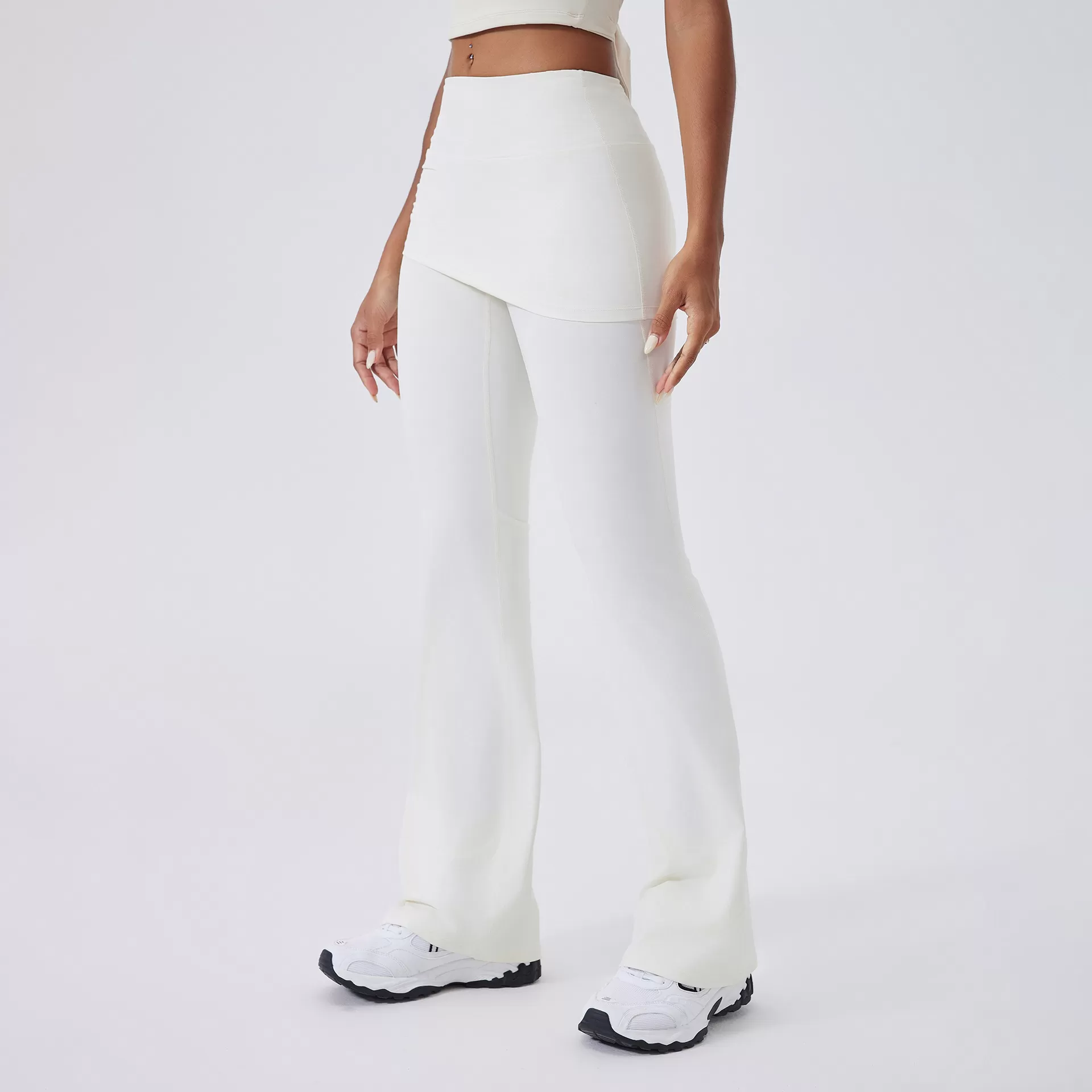 High Waist Women's Casual Sports Trousers  Nude Feeling Butt Lifting Yoga Bell-Bottom PantsFGBCK5591