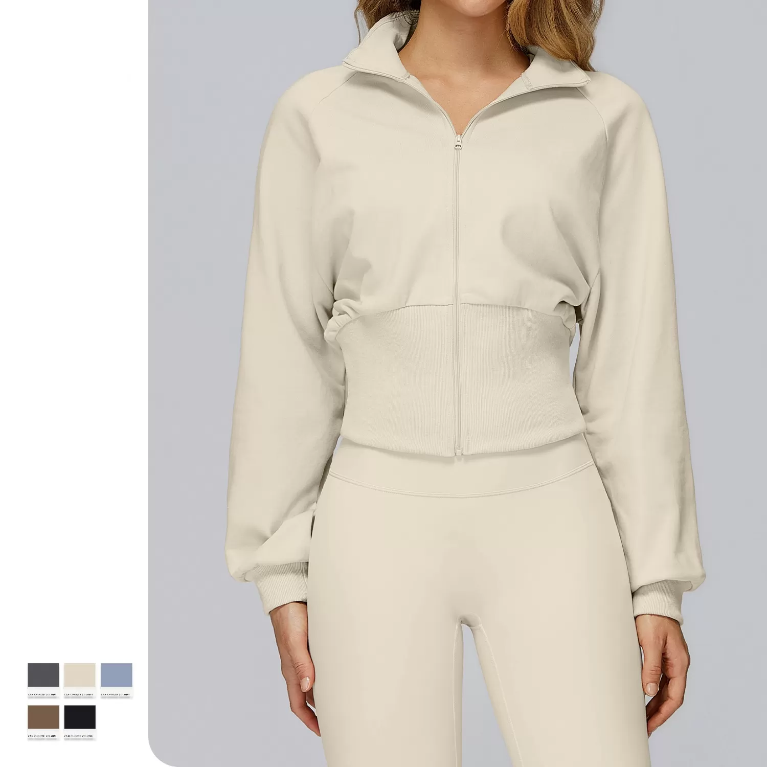 New Style Women's  Sports Jacket Solid Color Outdoor Coat  Zipper Yoga JacketFGBEWT2500