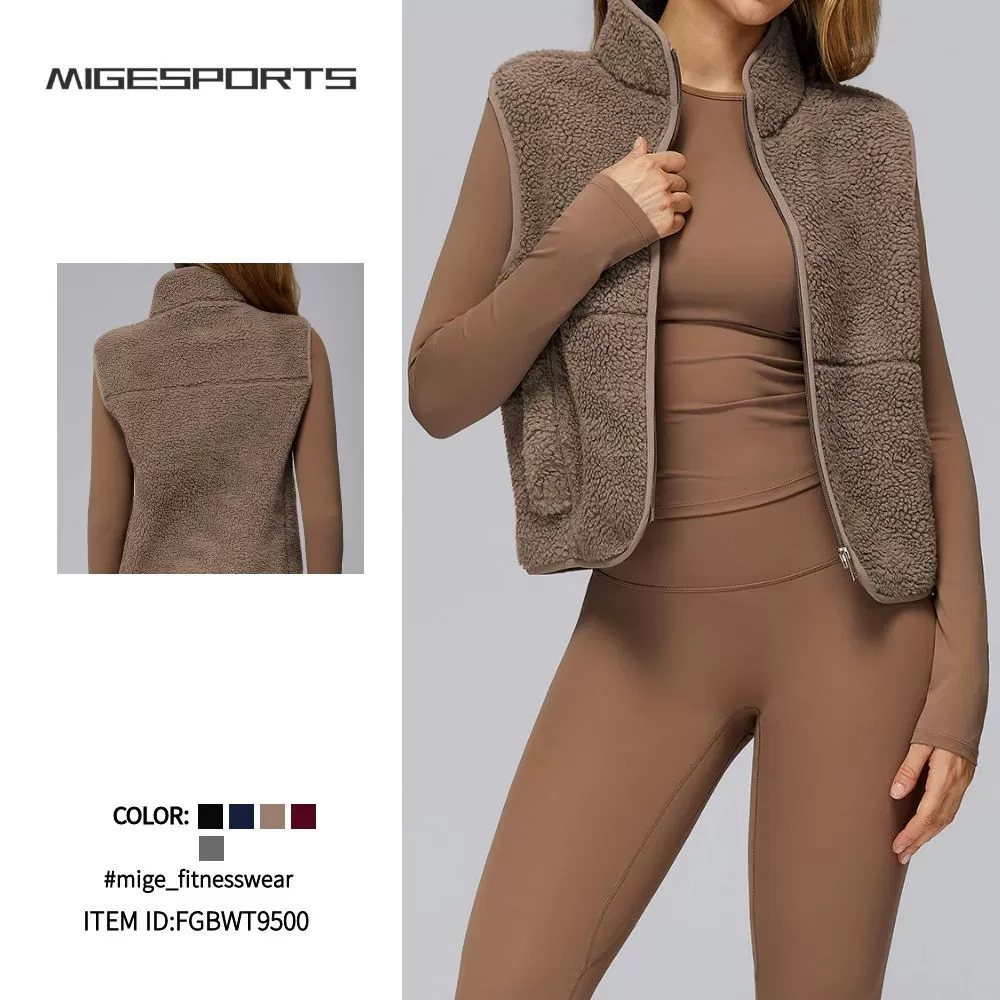 Fleece Vest Zip-Up Jacket for Running & Outdoor TrainingFGBEWT9500