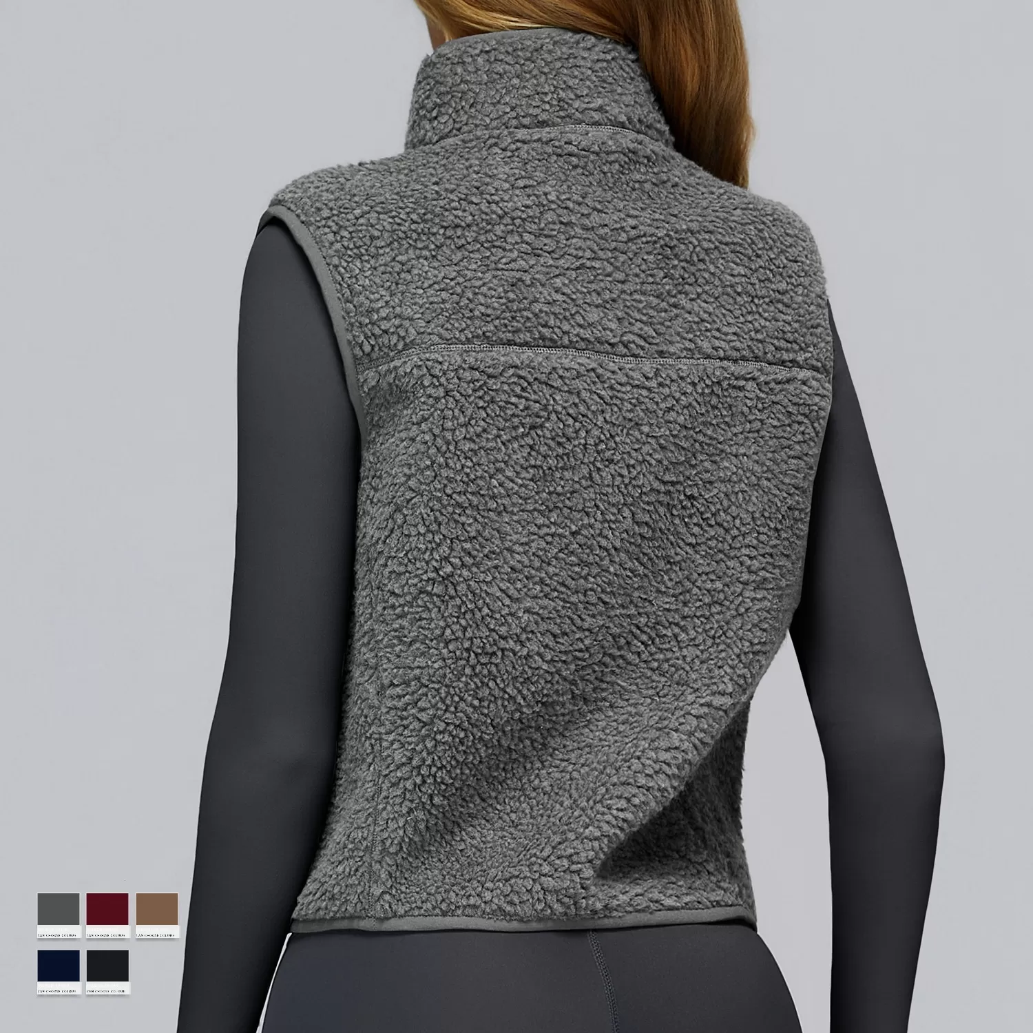 Fleece Vest Zip-Up Jacket for Running & Outdoor TrainingFGBEWT9500