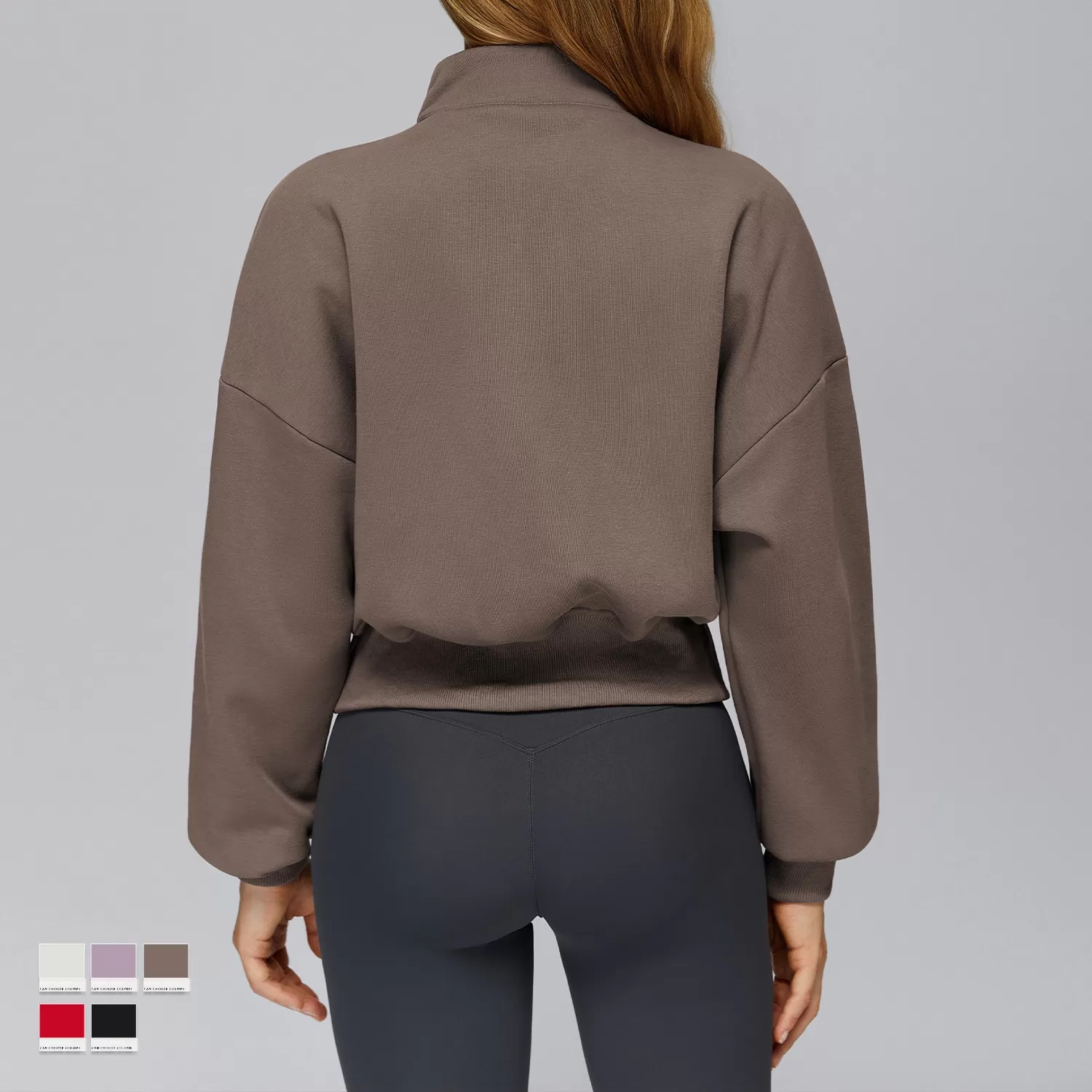 Half Zipper Stand Collar Yoga Clothes Women's Sports Sweatshirt Loose Casual Yoga Tops WomenFGBEWY2502