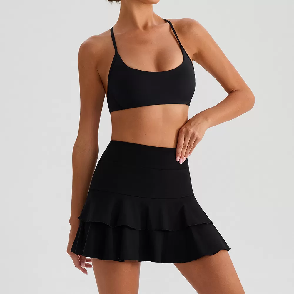 Women Bra  Short Skirt Yoga Sets Gym Sets  Running Clothes SportswearFGBYW576+KW445