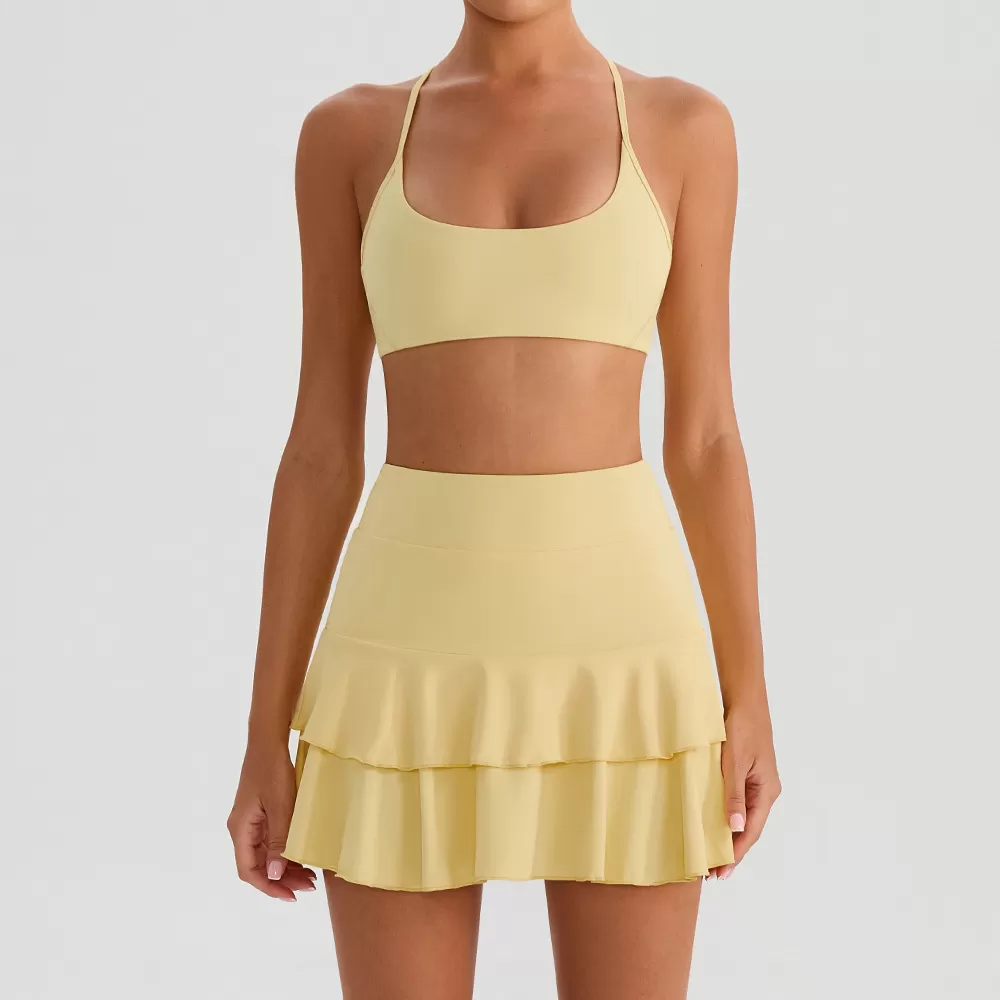 Yellow bra+skirts