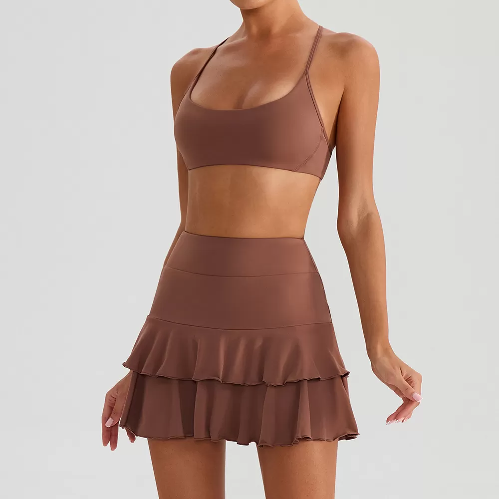 Brown bra+skirts