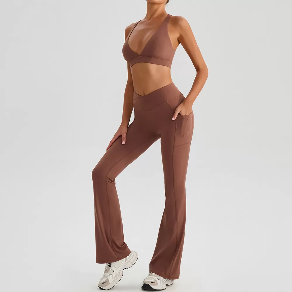 Fitness Set Yoga Outfit Ladies Wholesale Women's Sports Apparel Gym Wear for WomenFGBYW574+KW443