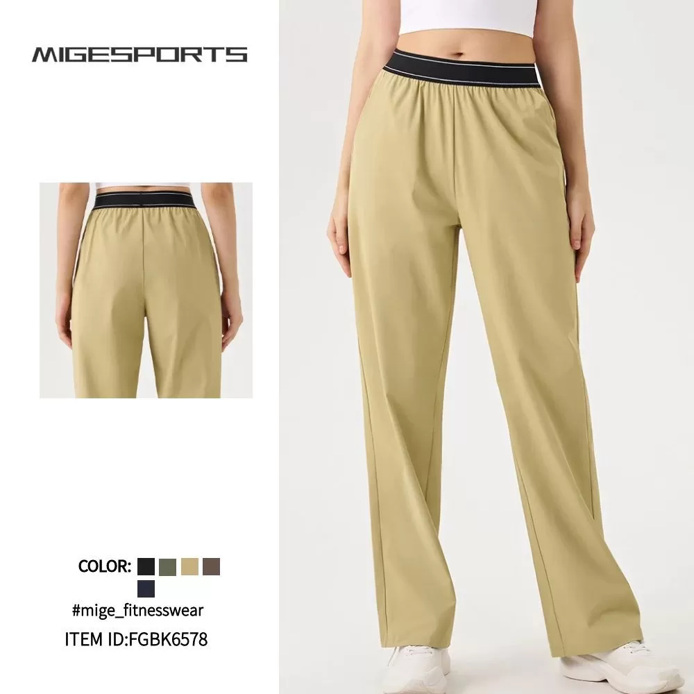 Womens Running Trousers Loose Wide Leg Sports Casual Fitness Sweatpants Yoga PantsFGBK6578