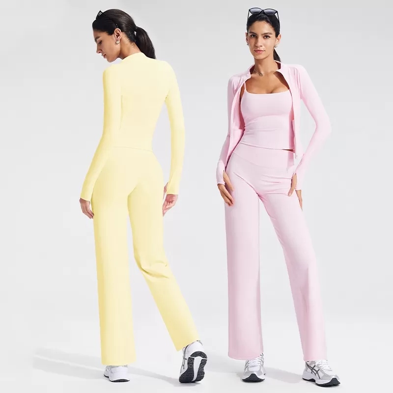 Long Sleeve Zipper Tight Lightweight Breathable Running Sportswear Yoga Top Jacket With Thumb Hole FGBB-XL37