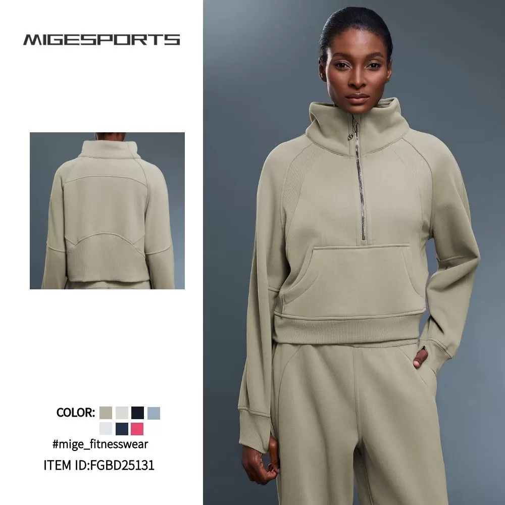 Custom Breathable Gym Fitness Structure Zip up Yoga Jacket Active Stretchy Soft Tight Pockets Active Workout JacketsFGBD25131