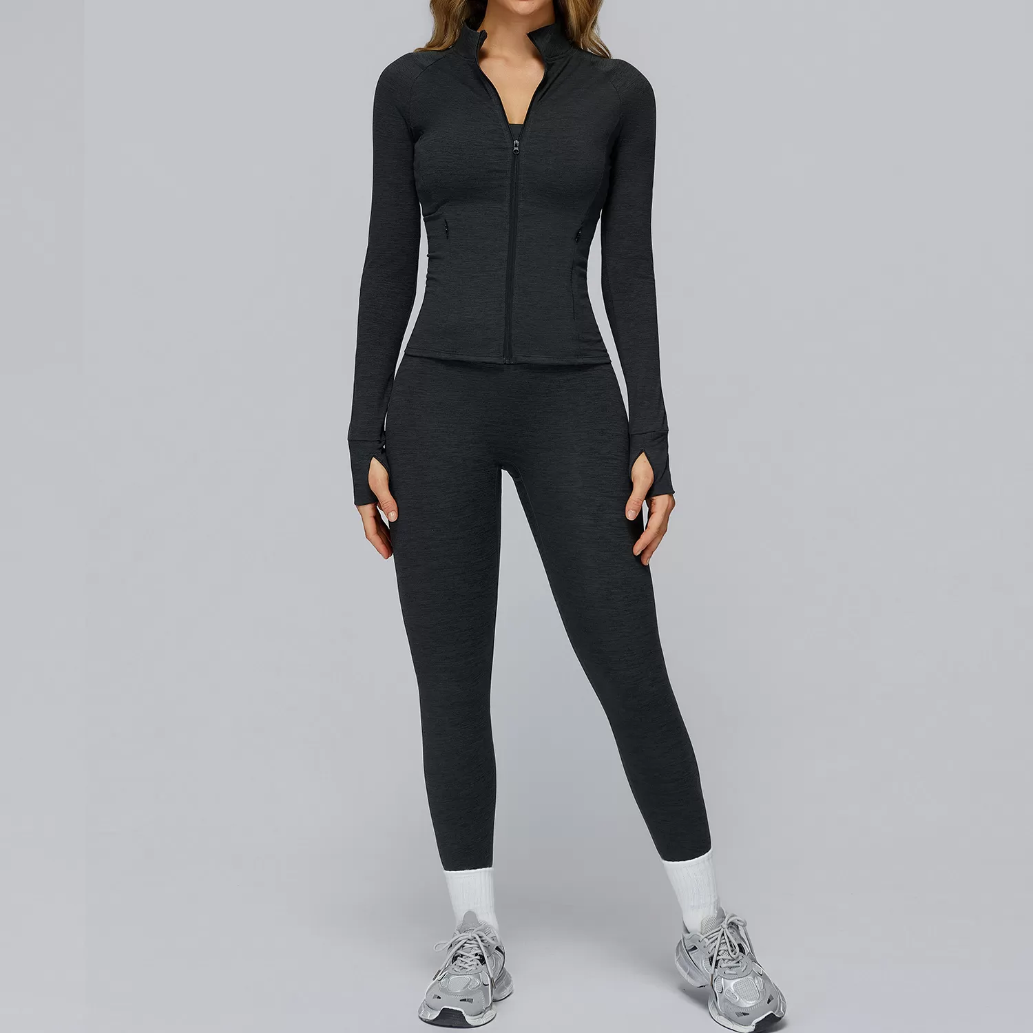 Women's Slim Fit Fitness Running Sport Jacket Full Zipper Long Sleeve Yoga Clothes Breathable Quick Dry Yoga JacketsFGBTZ4510