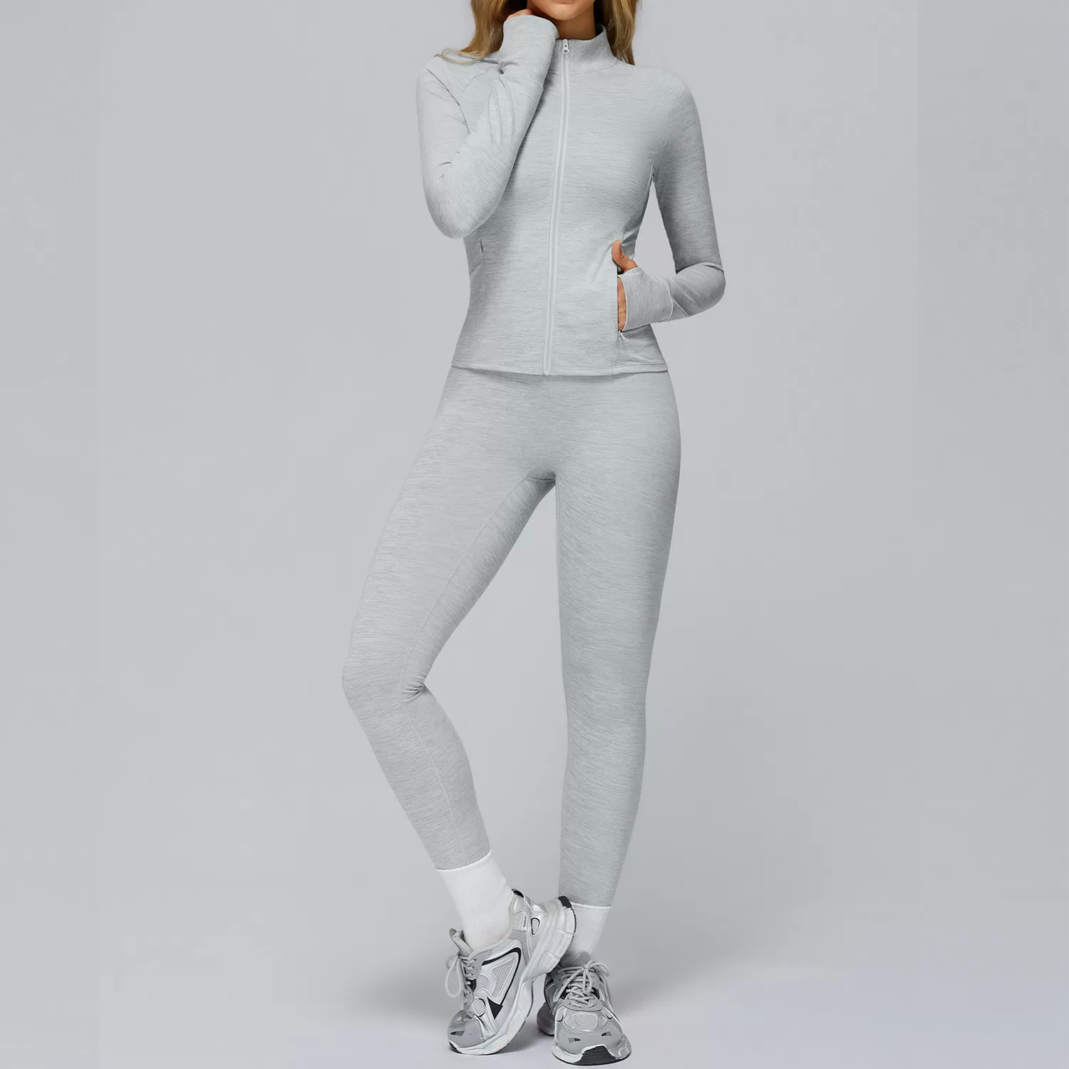 Women's Slim Fit Fitness Running Sport Jacket Full Zipper Long Sleeve Yoga Clothes Breathable Quick Dry Yoga JacketsFGBTZ4510