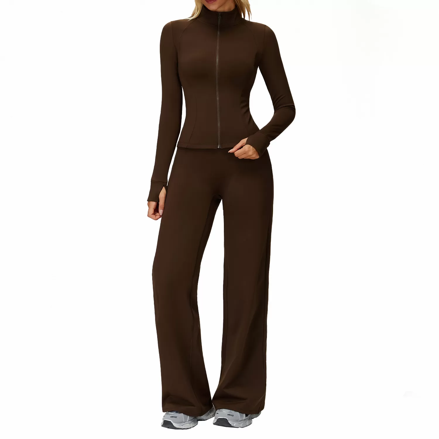 Women's High Quality Buttery Soft Popular Women Long Sleeve Gym Training Fitness Outer Wear Jackets Yoga Pants SetFGBTZ5502