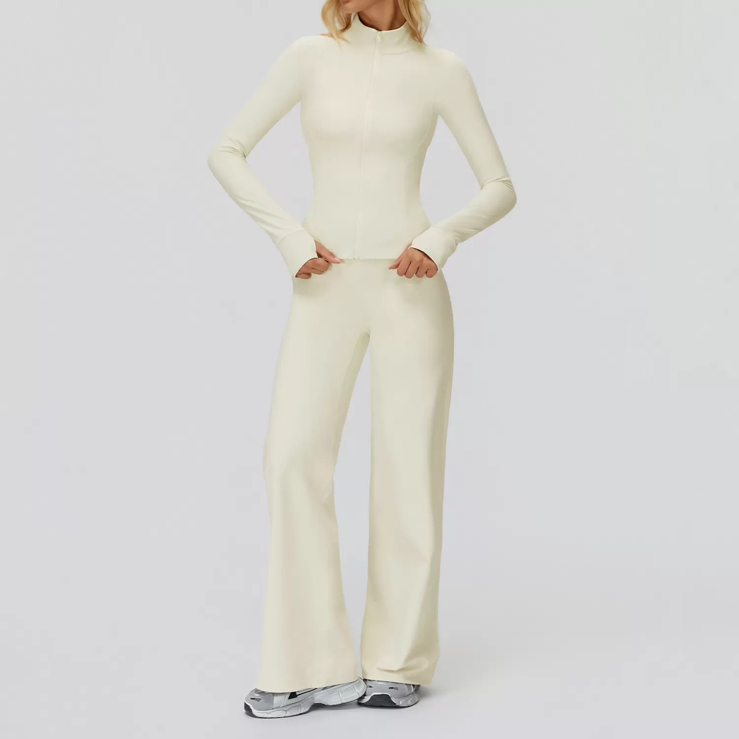 Women's High Quality Buttery Soft Popular Women Long Sleeve Gym Training Fitness Outer Wear Jackets Yoga Pants SetFGBTZ5502