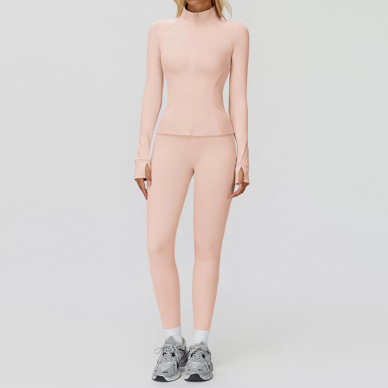 New Arrival Yoga Set Workout Sportswear Gym Clothing Fitness Long Sleeve 2 Piece Top Legging WomenFGBTZ5502