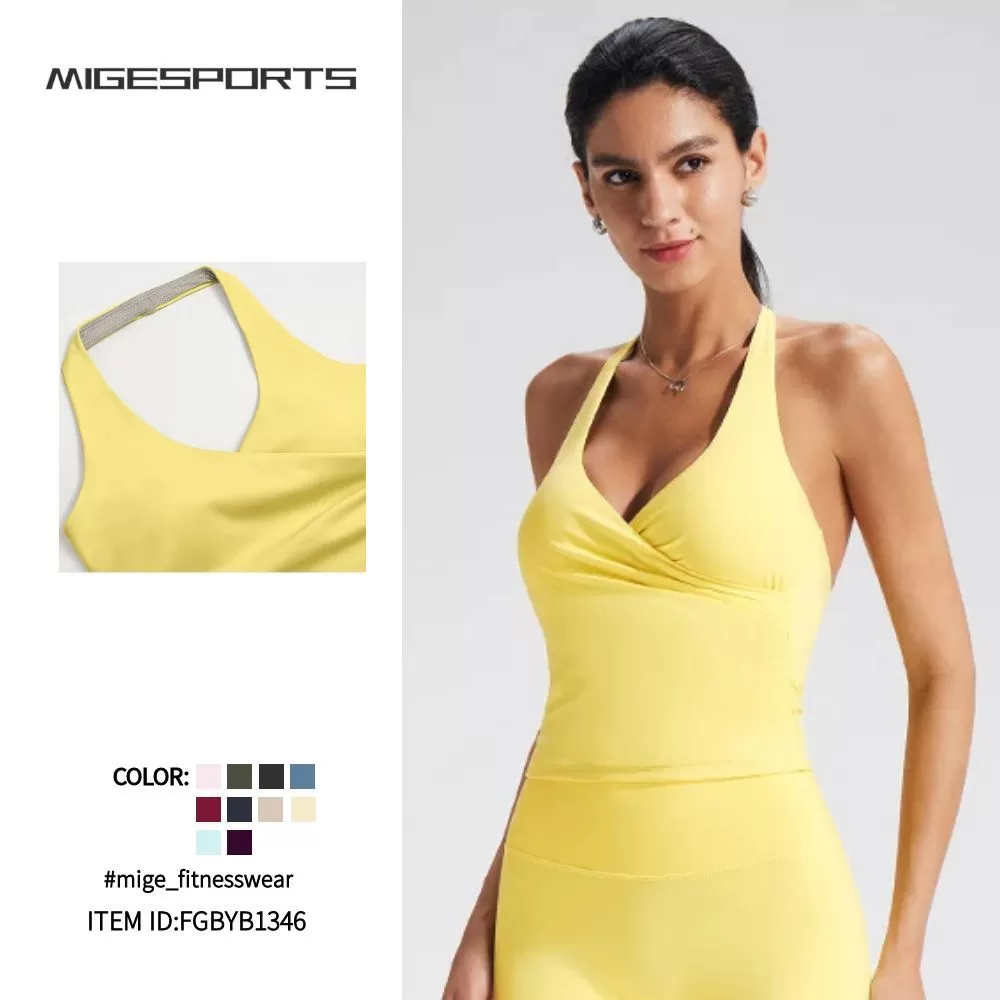 Hollowed-out Beautiful Back Nude Feeling Halter Neck Singlet Breathable Fitness Bra Women Yoga WearFGBYB1346