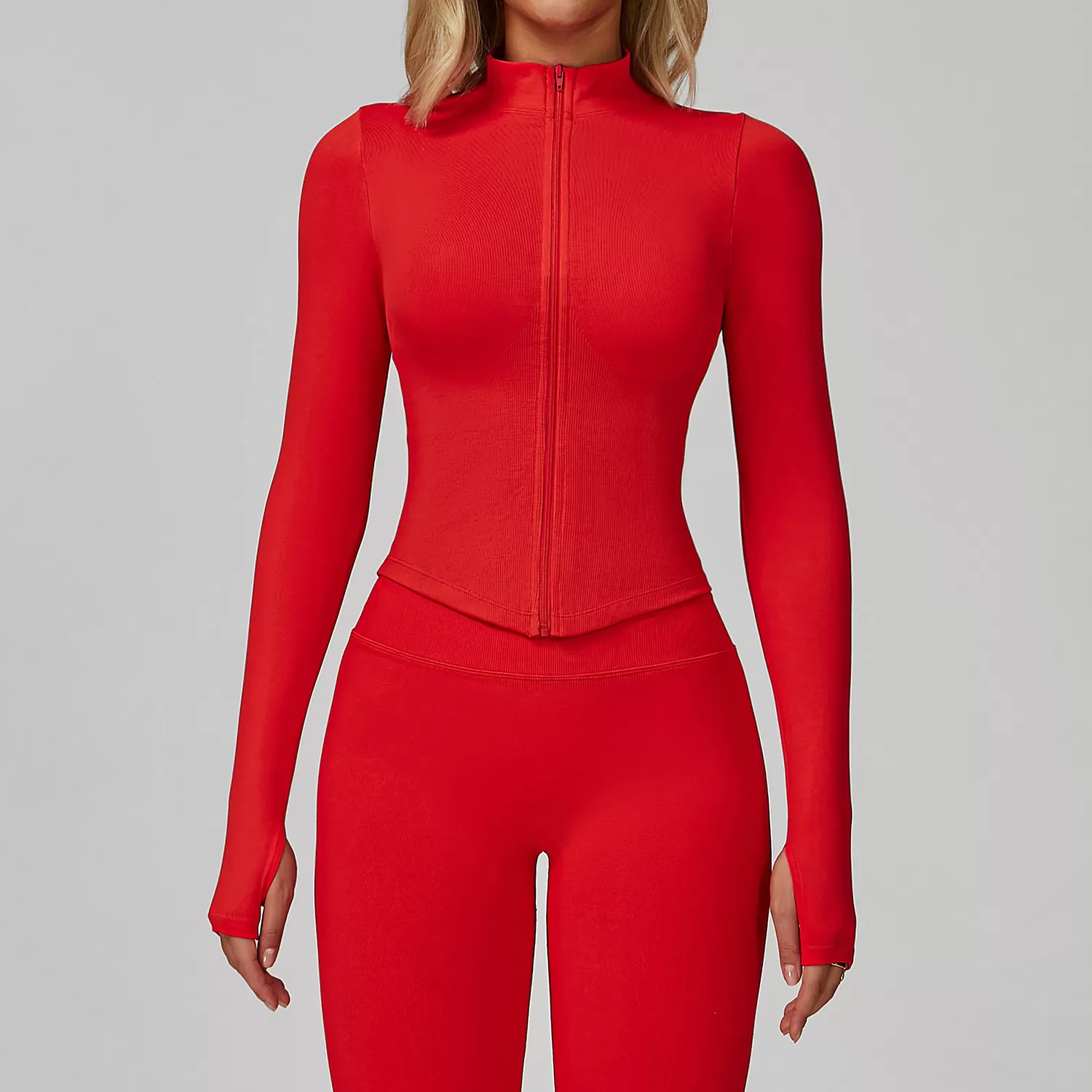 Sports Jacket Women Lightweight Silk Breathable Long Sleeve Full Zip Solid for Yoga Running Training Gym Fitness FGBDWT7725